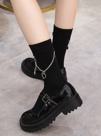 ニコハートチェーンストラップソックス - LilyBlack