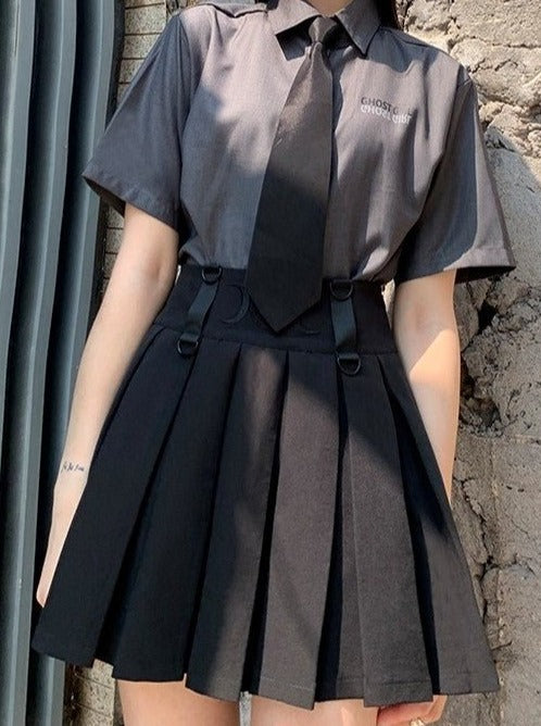 ペンタグラムサス付きプリーツスカート - Belchic