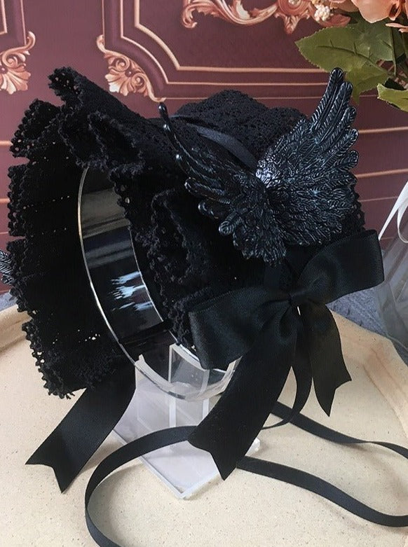 天使レースリボンヘアアクセサリー - LilyBlack