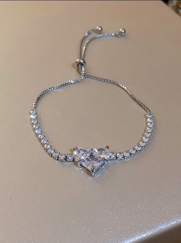 ジュエルハートキュービックブレスレッド - LilyBlack