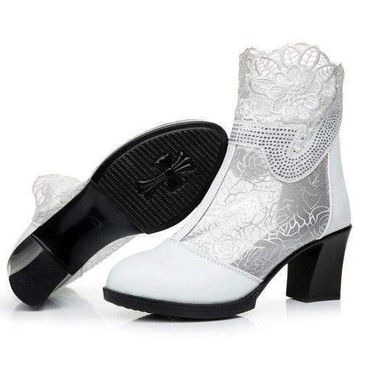 バックジップレースショートブーツ - Belchic