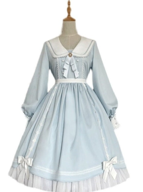うさ耳セーラーパールリボンフレンチドールドレス - LilyBlack