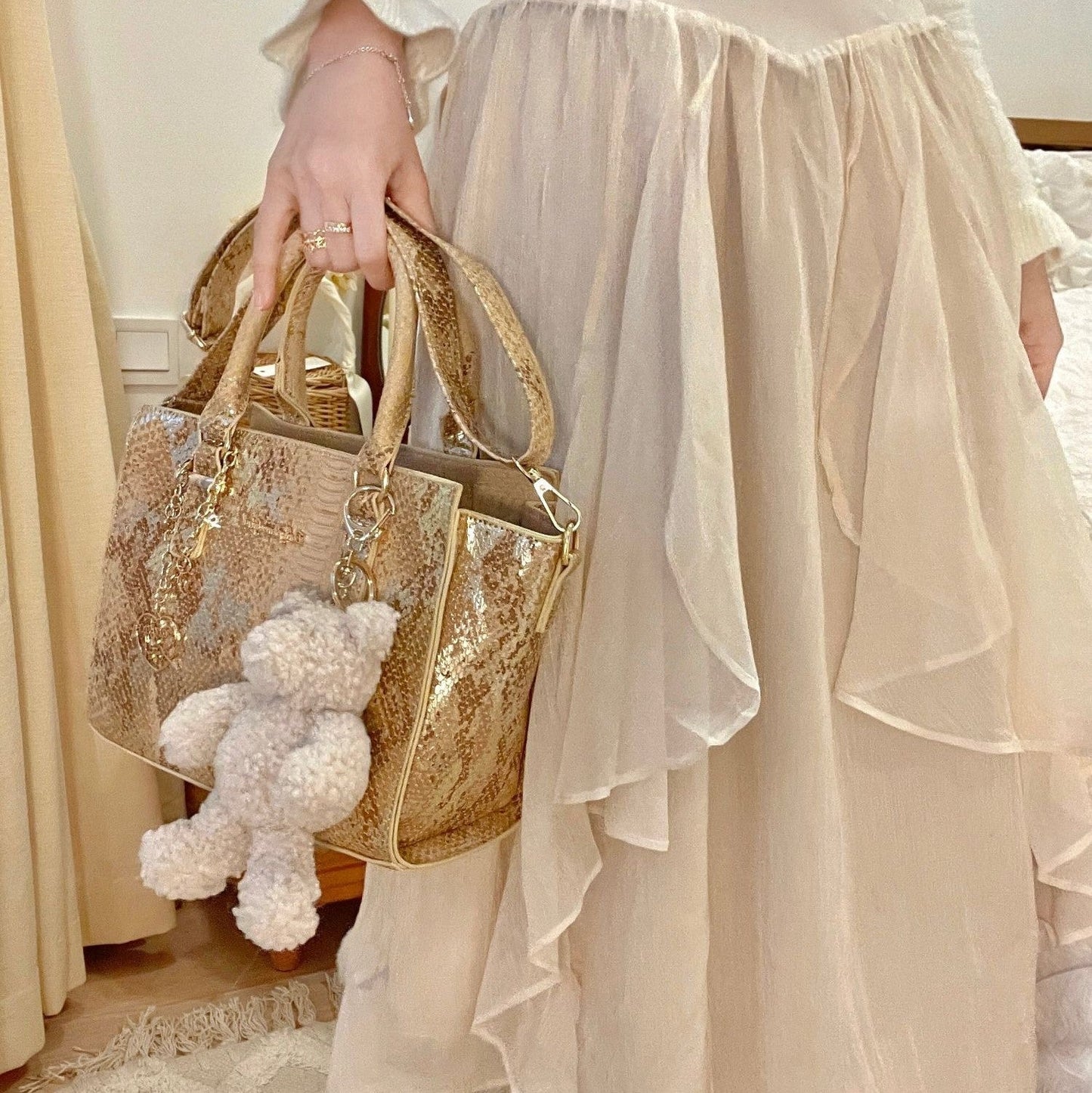 パイソンレザーバッグ・クロコダイルレザーバッグ - LilyBlack