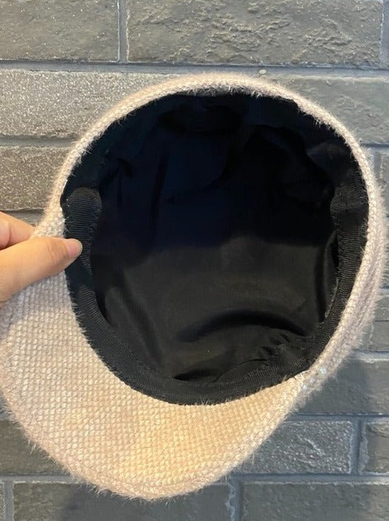 ツインパールストラップツイードテイストキャスケット - LilyBlack