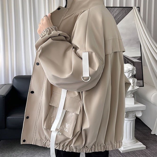 ストラップクリアポケットスタンドカラーモードジャケット - Belchic