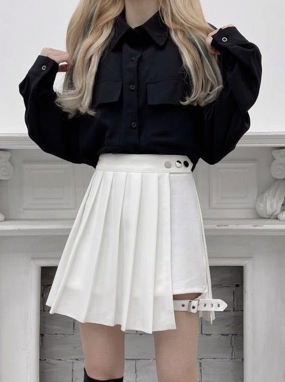 レッグベルト付きメタルスプリットスカート - Belchic