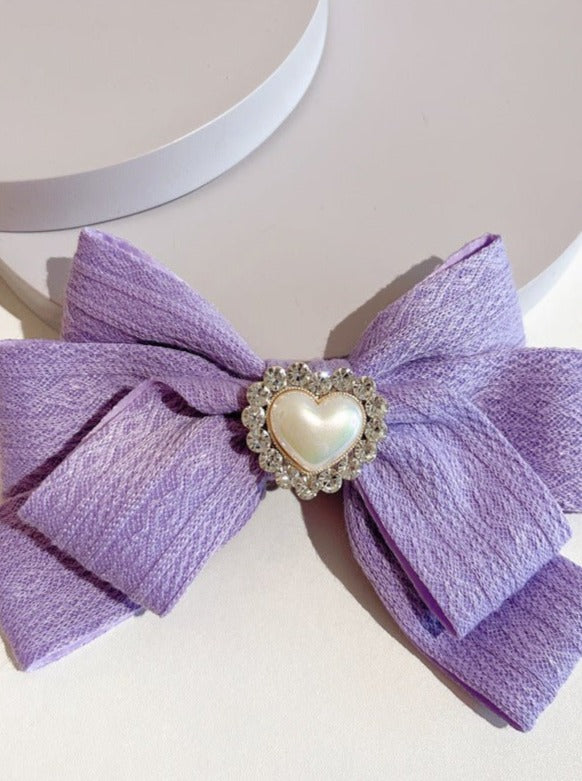 ハートジュエルリボンガーリーバレッタ - LilyBlack