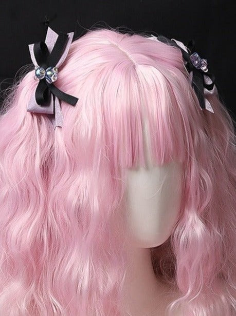 オーロラベアダブルリボンヘアクリップ - LilyBlack