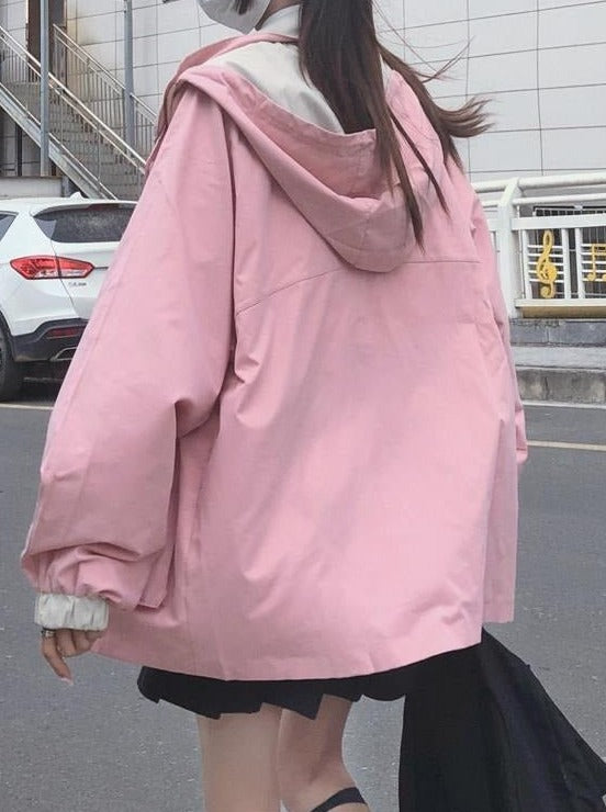 ダブルポケットフーディーベアジャケット - LilyBlack