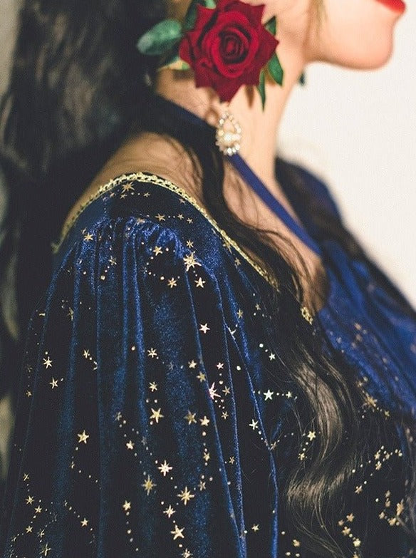 ブルースターシャイニーベルベットドレス - Belchic