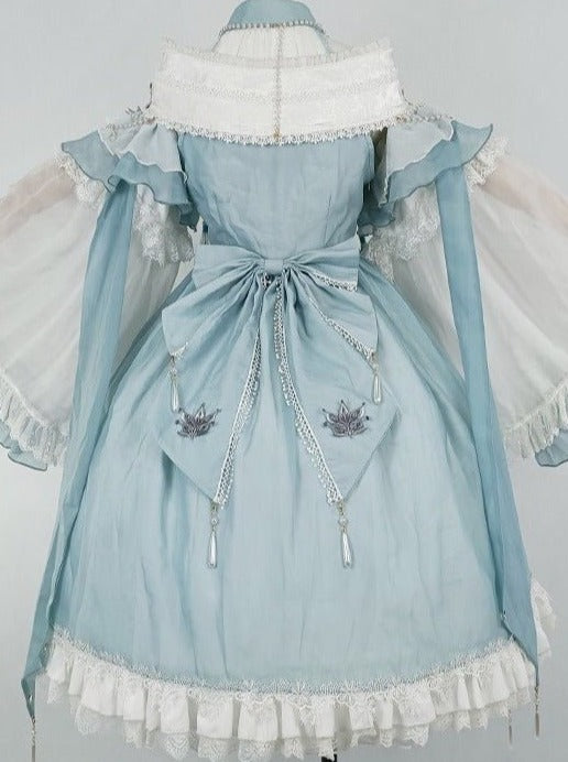 パールジュエルリボンオフショルフレグランスショールドレス - Belchic