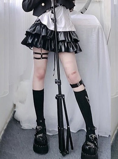 アンクルクロスチェーンストラッププラットフォームシューズ - LilyBlack