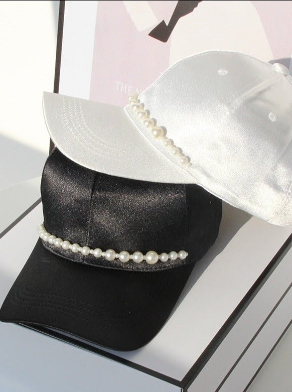 フロントパールシャイニーキャップ - LilyBlack