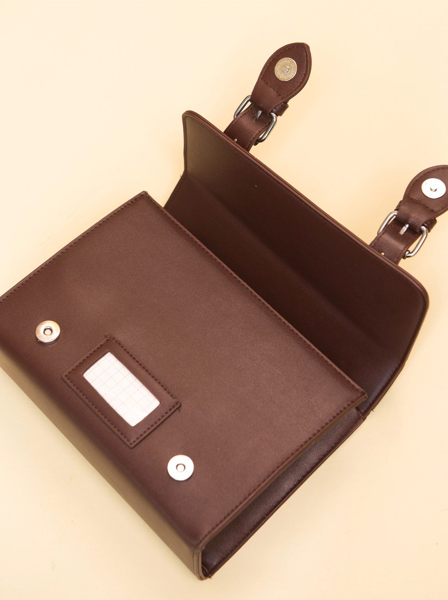 ツインストラップスクエアサッチェルバッグ - LilyBlack