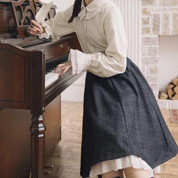 チェックフリルレイヤードスカート - Belchic