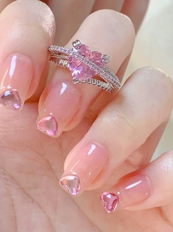 ピンクジュエルデザインリング TypeA/B - LilyBlack