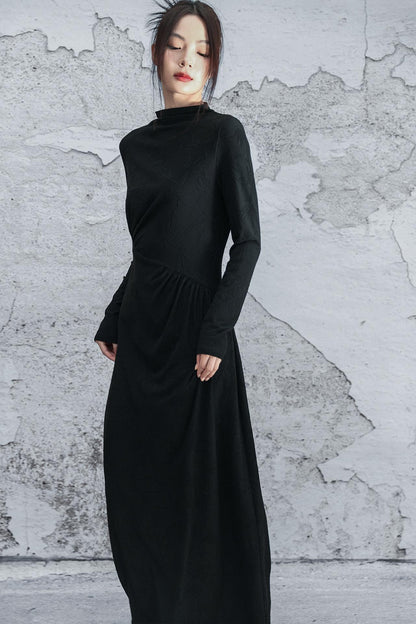 ブラックニットモードドレス