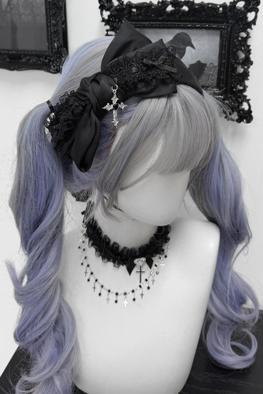 Dark Kawaii Gothic Ribbon Headdress