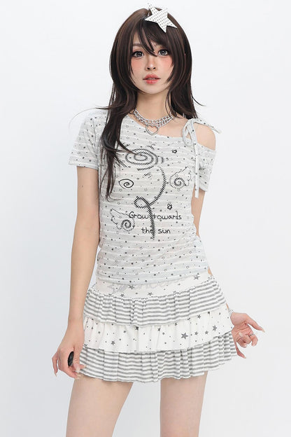 Galaxy Angel Off-Shoulder T-Shirt
