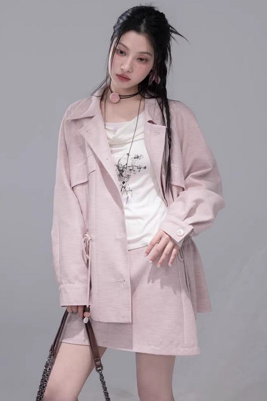 パウダーカラージャケット+スカート