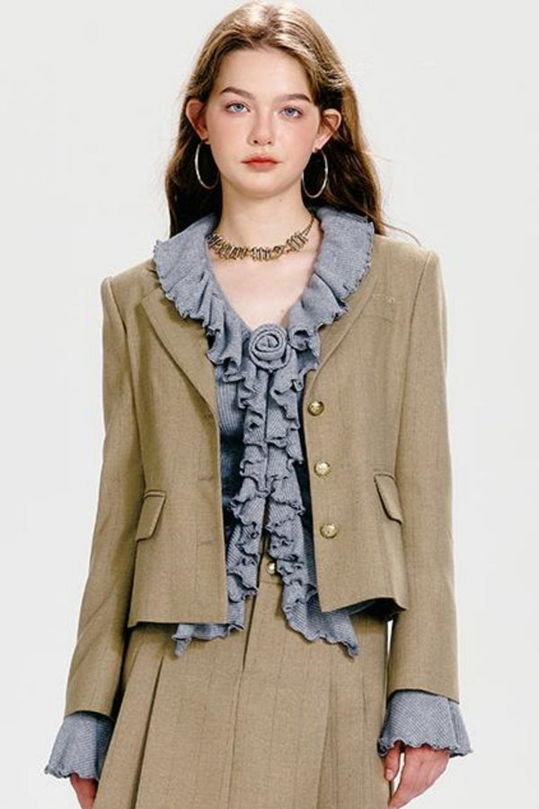 Chic Waist Cinch J Jacket + Pleated Skirt