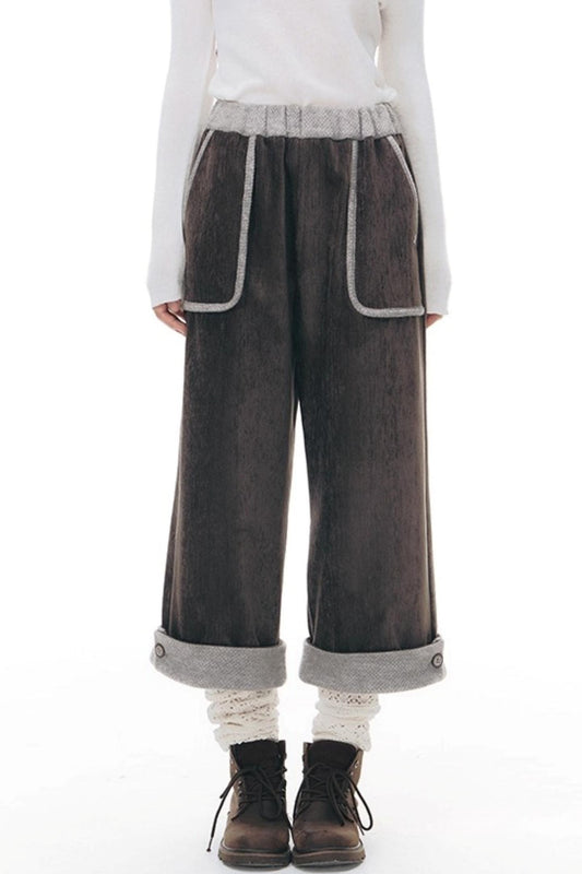 マルチポケットカジュアルロングパンツ+ロールアップワイドレッグミディアムパンツ