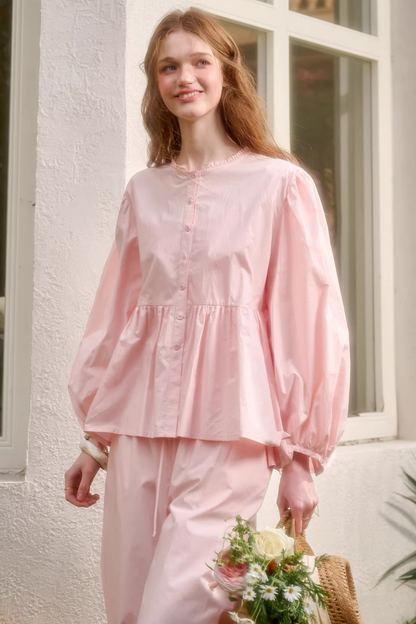 ベビーピンクスイートドレス+シャツ