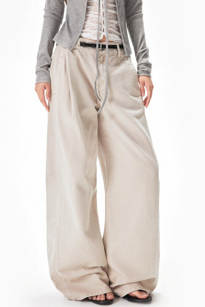 pantalón cargo lavado retro color albaricoque