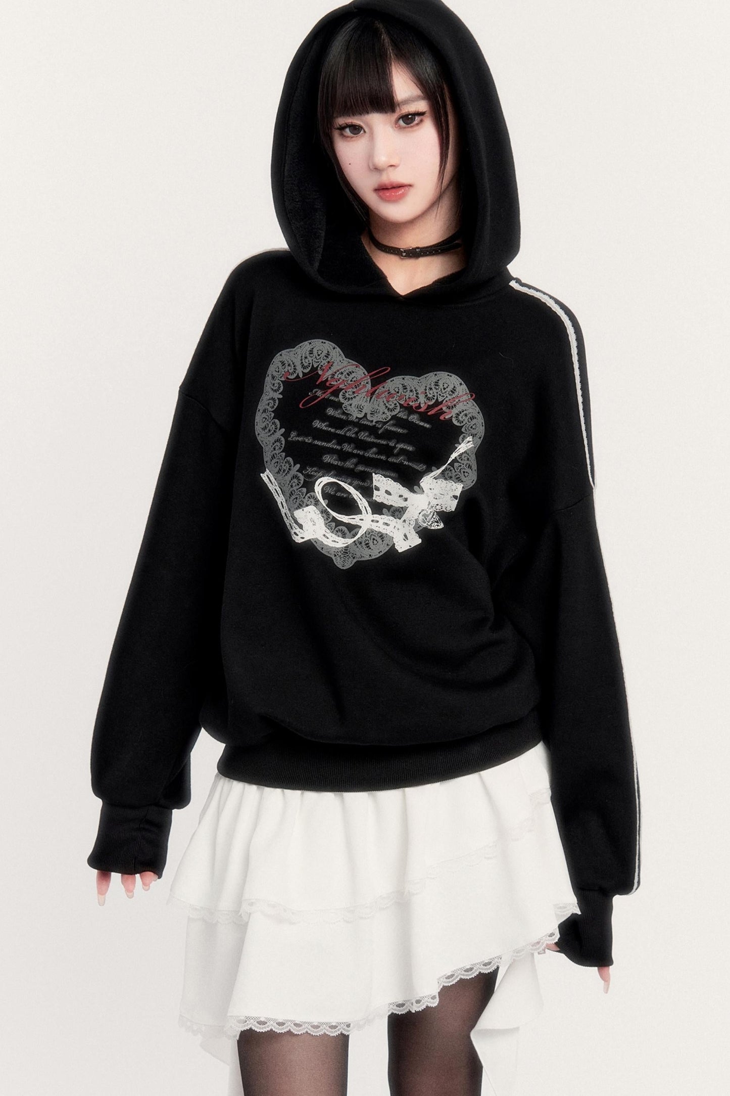 スポーティーフードトップス+スカート