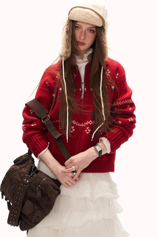 スノーフレークラビットニットカーディガン