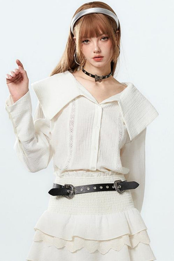 Cool Lapel Shirt and Cake Skirt Setup