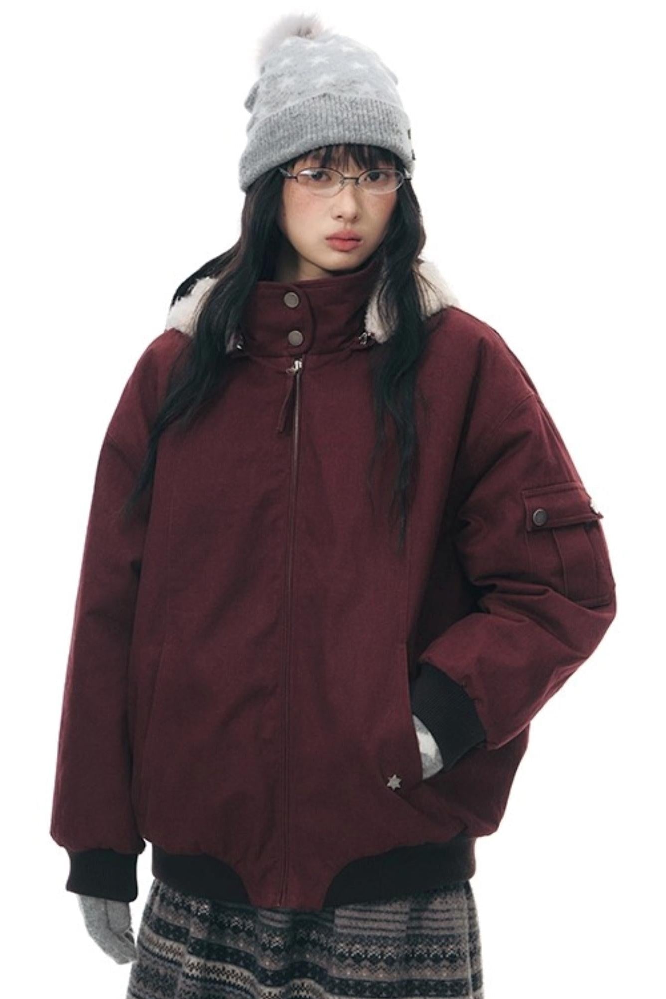 ダークレッドルーズジャケット