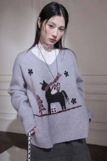 Soft mist wool sweater