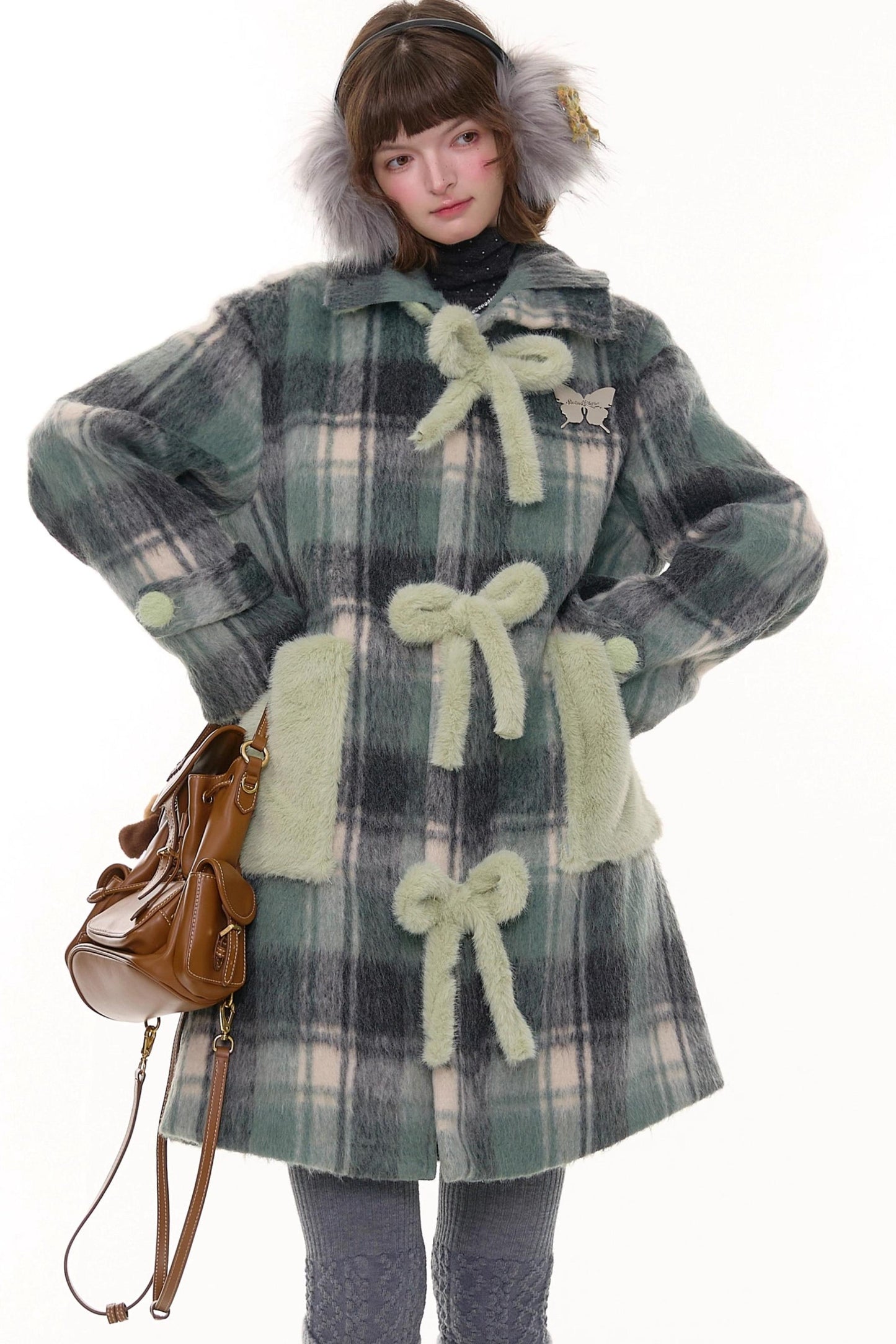 Retro Plaid Woollen Coat