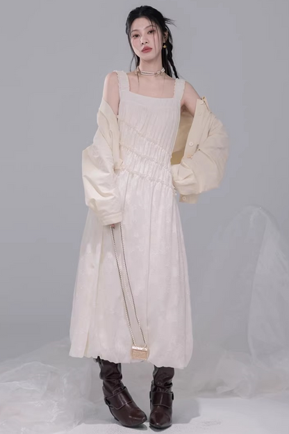 フローラルバッドレースドレス