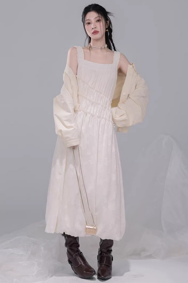 フローラルバッドレースドレス