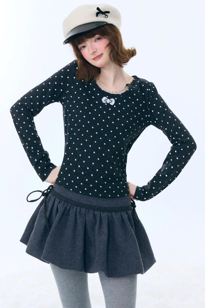 Polka Dot Chain Knit Top