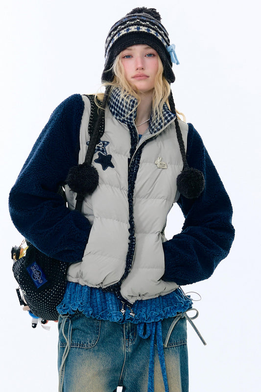 スタープリントカラーブロックコート