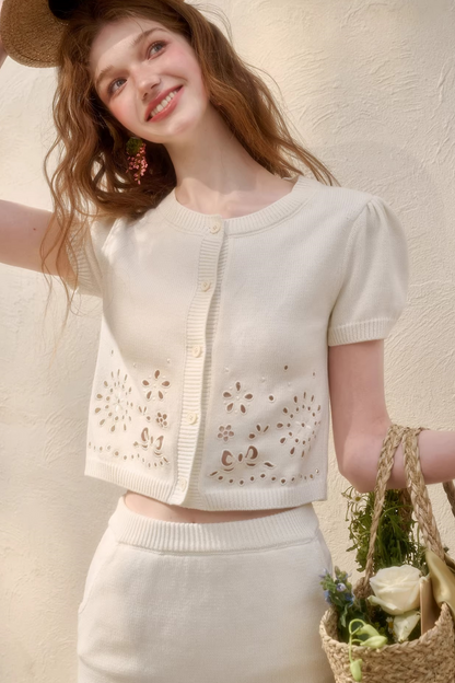 パフスリーブフレンチトップス＋スカート