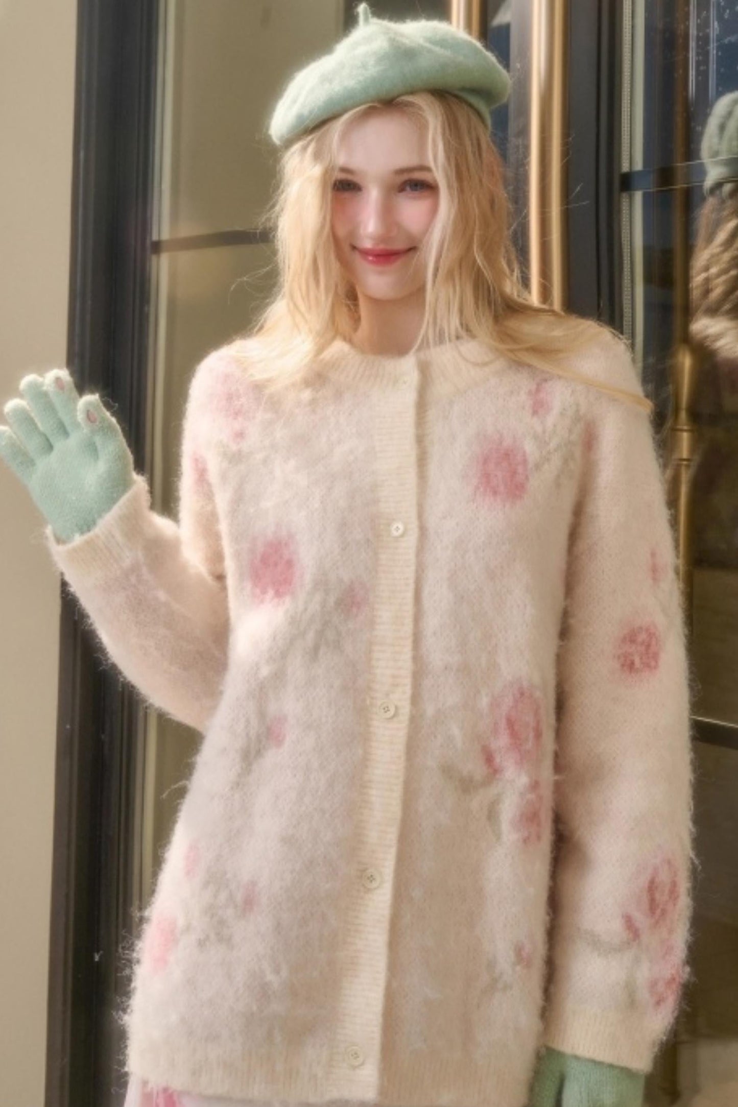 スイートレトロガーリーニットカーディガン