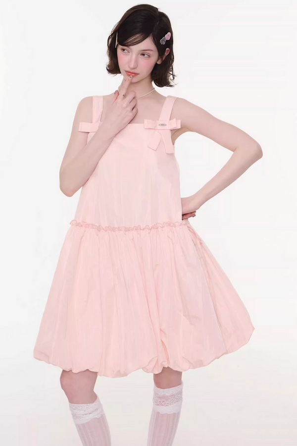 Ribbon Sweet Balloon Camisole Dress