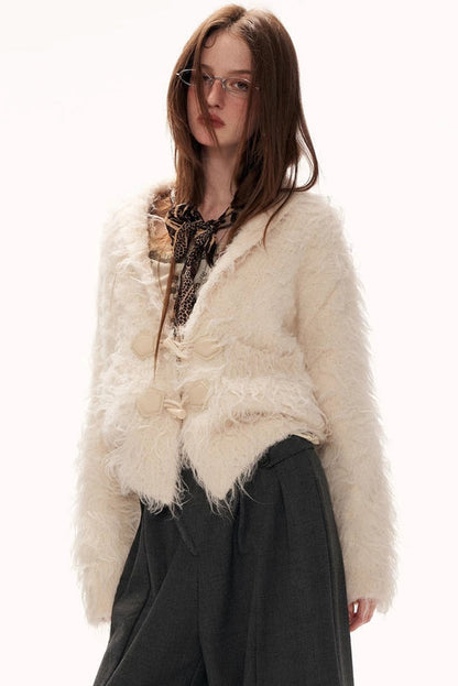 ホワイトループヤーンカーディガン