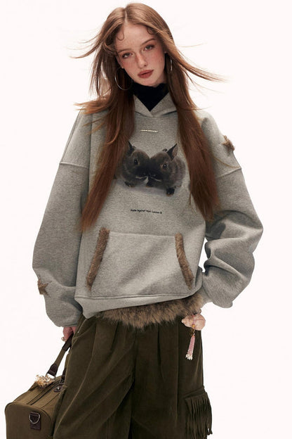 スターレビットフーデッドスウェット