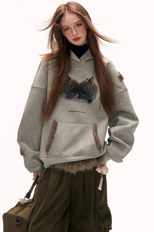 スターレビットフーデッドスウェット