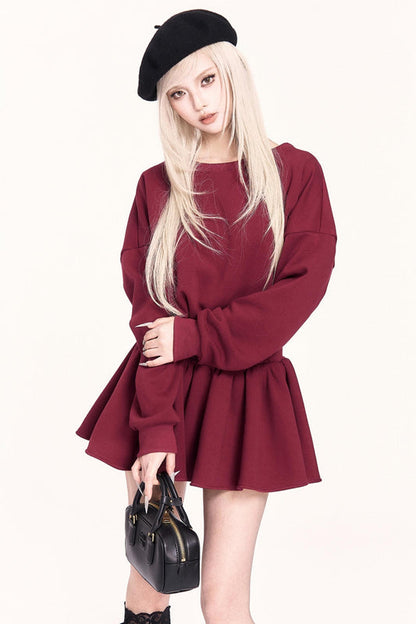 Fleece Waist Cinched Dress