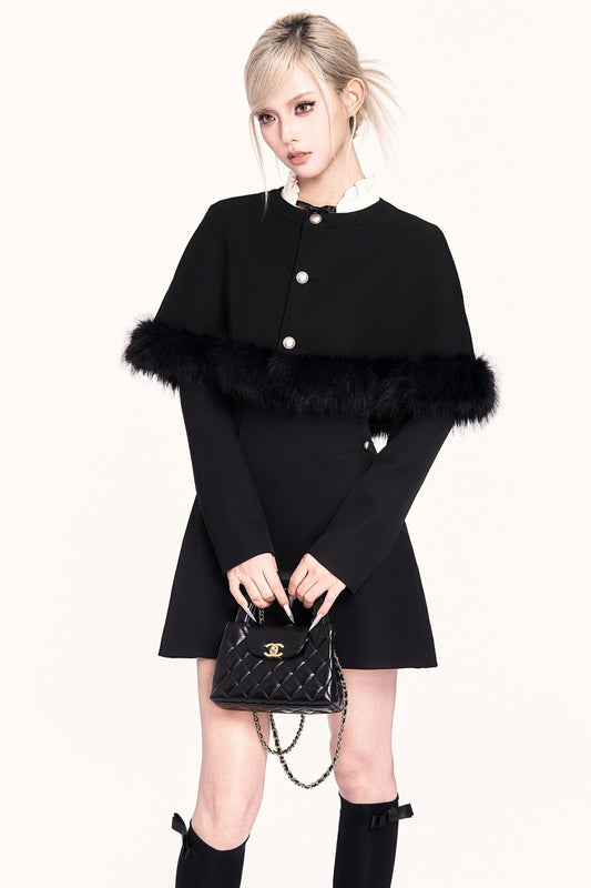 ツーピースウールラップドレスセットアップ　