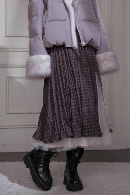 ロマンティックレイヤリングチェックスカート