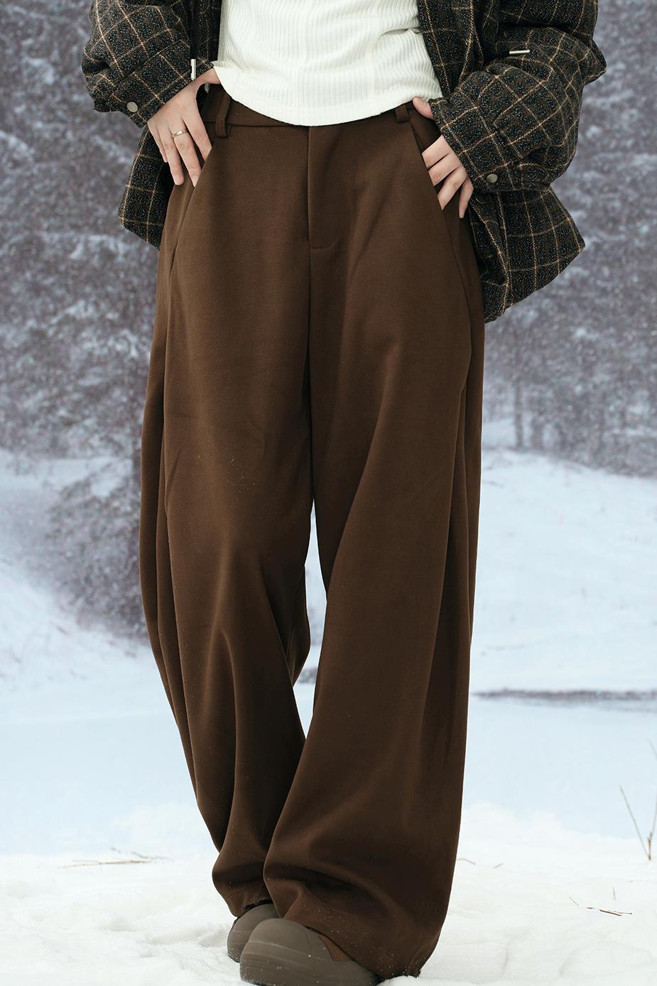 Solid color straight pants