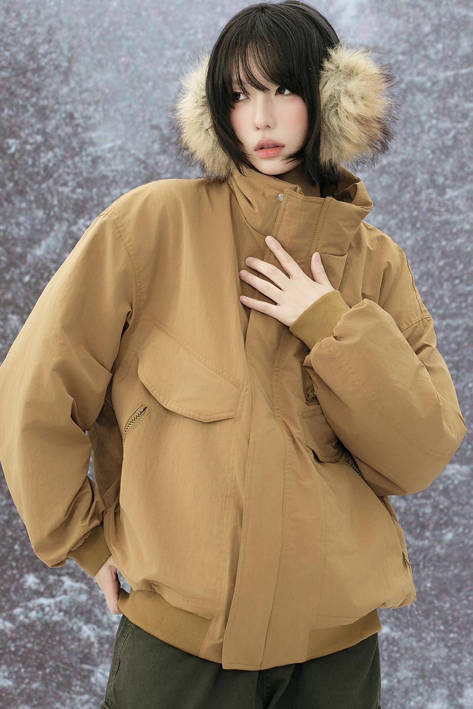 Cotton Padded Stand Collar Jacket