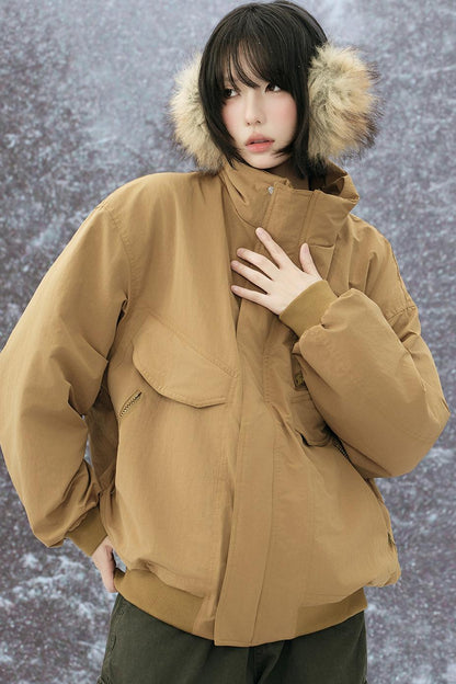 Cotton Padded Stand Collar Jacket